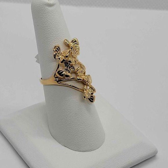 Brazilian 18k Gold Filled Multi Butterfly Ring - Picture 2 of 4